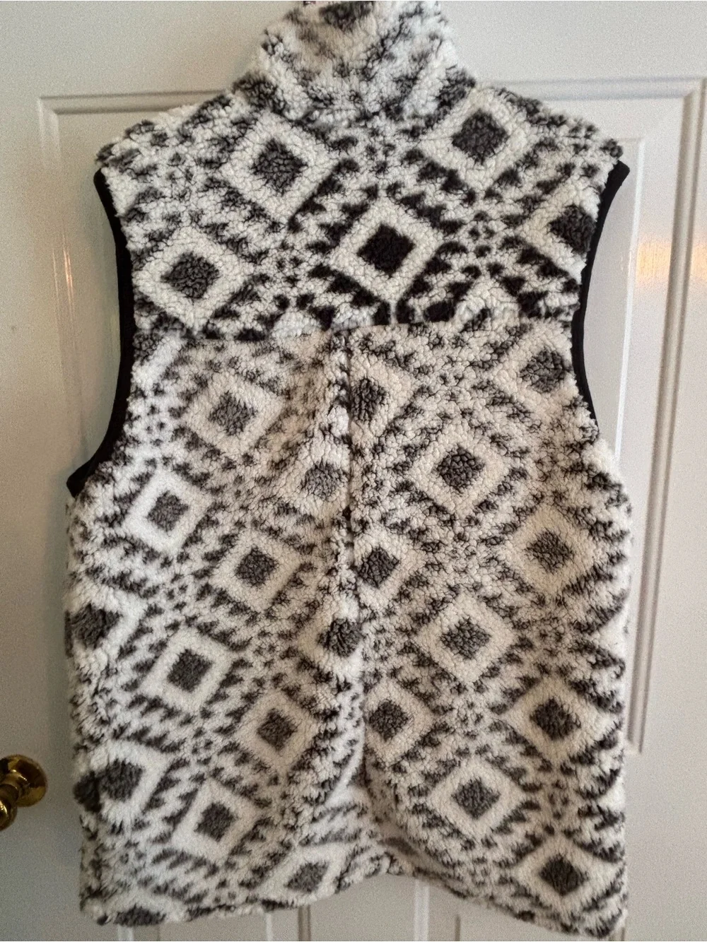 Pressbox Clemson Tigers Sherpa Fleece Vest Large Gray White Full Zip Cozy NCAA - Picture 7 of 9